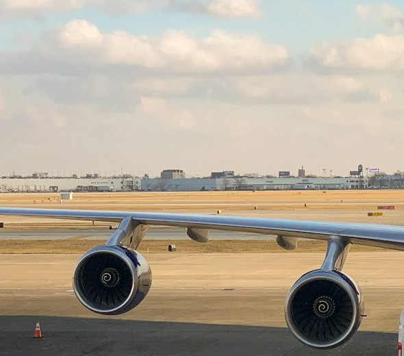 Cargo aircraft on the airport apron