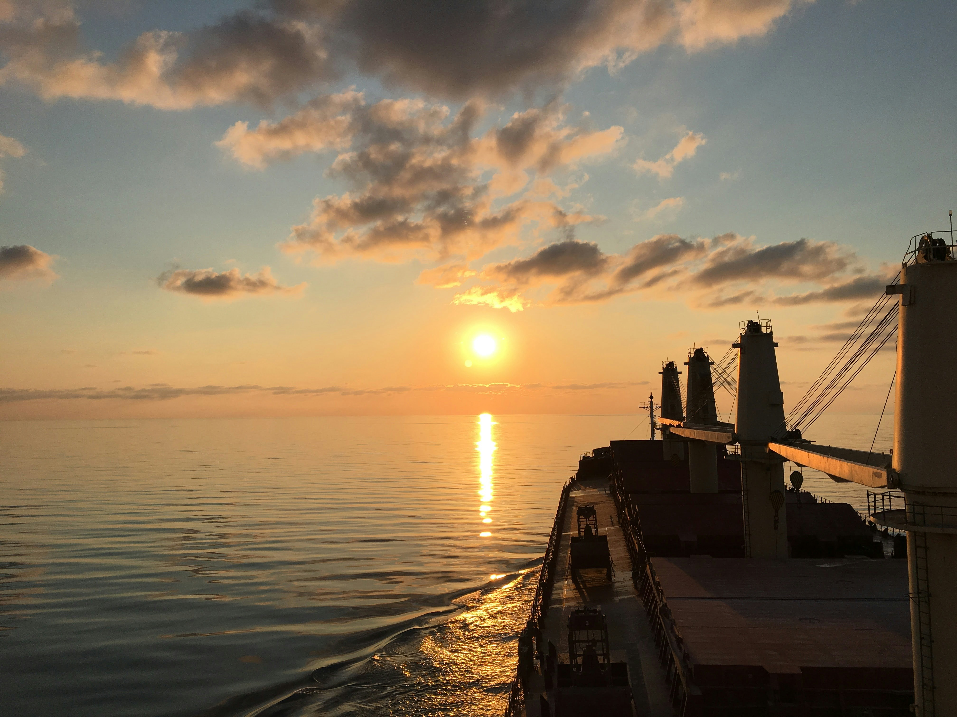Container ship at sea