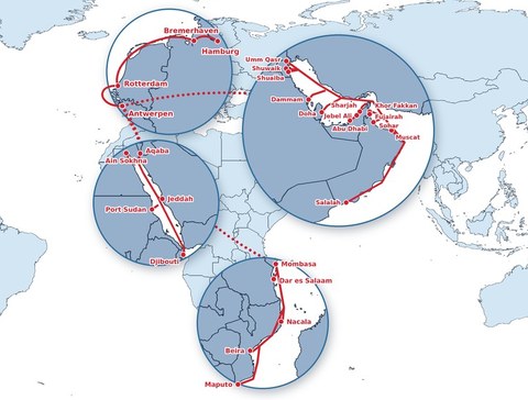 Carte Moyen-Orient / Afrique de l'Est